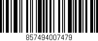 Código de barras (EAN, GTIN, SKU, ISBN): '857494007479'