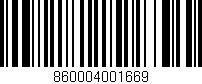 Código de barras (EAN, GTIN, SKU, ISBN): '860004001669'