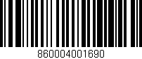 Código de barras (EAN, GTIN, SKU, ISBN): '860004001690'