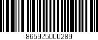 Código de barras (EAN, GTIN, SKU, ISBN): '865925000289'