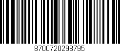 Código de barras (EAN, GTIN, SKU, ISBN): '8700720298795'