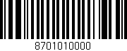 Código de barras (EAN, GTIN, SKU, ISBN): '8701010000'