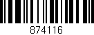 Código de barras (EAN, GTIN, SKU, ISBN): '874116'