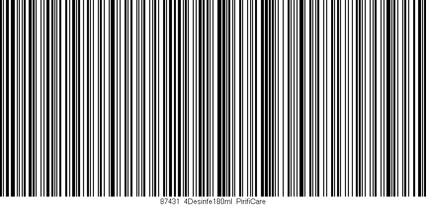 Código de barras (EAN, GTIN, SKU, ISBN): '87431_4Desinfe180ml_PirifiCare'