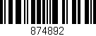 Código de barras (EAN, GTIN, SKU, ISBN): '874892'