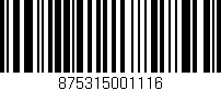 Código de barras (EAN, GTIN, SKU, ISBN): '875315001116'