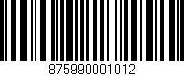 Código de barras (EAN, GTIN, SKU, ISBN): '875990001012'