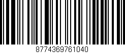 Código de barras (EAN, GTIN, SKU, ISBN): '8774369761040'
