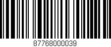 Código de barras (EAN, GTIN, SKU, ISBN): '87768000039'