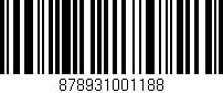 Código de barras (EAN, GTIN, SKU, ISBN): '878931001188'