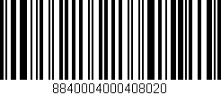 Código de barras (EAN, GTIN, SKU, ISBN): '8840004000408020'