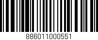 Código de barras (EAN, GTIN, SKU, ISBN): '886011000551'
