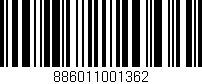 Código de barras (EAN, GTIN, SKU, ISBN): '886011001362'