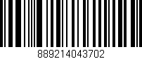 Código de barras (EAN, GTIN, SKU, ISBN): '889214043702'