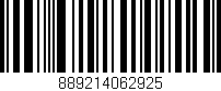 Código de barras (EAN, GTIN, SKU, ISBN): '889214062925'