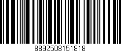 Código de barras (EAN, GTIN, SKU, ISBN): '8892508151818'