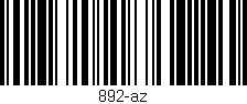 Código de barras (EAN, GTIN, SKU, ISBN): '892-az'
