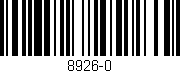 Código de barras (EAN, GTIN, SKU, ISBN): '8926-0'