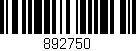 Código de barras (EAN, GTIN, SKU, ISBN): '892750'
