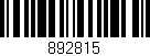 Código de barras (EAN, GTIN, SKU, ISBN): '892815'