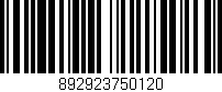 Código de barras (EAN, GTIN, SKU, ISBN): '892923750120'