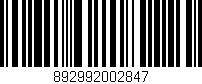 Código de barras (EAN, GTIN, SKU, ISBN): '892992002847'