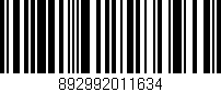 Código de barras (EAN, GTIN, SKU, ISBN): '892992011634'