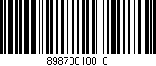 Código de barras (EAN, GTIN, SKU, ISBN): '89870010010'
