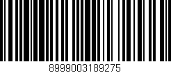 Código de barras (EAN, GTIN, SKU, ISBN): '8999003189275'