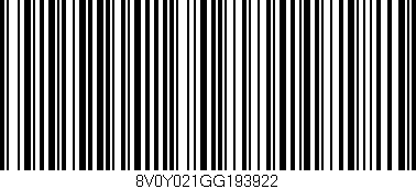 Código de barras (EAN, GTIN, SKU, ISBN): '8V0Y021GG193922'