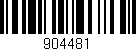 Código de barras (EAN, GTIN, SKU, ISBN): '904481'
