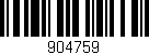 Código de barras (EAN, GTIN, SKU, ISBN): '904759'