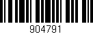 Código de barras (EAN, GTIN, SKU, ISBN): '904791'