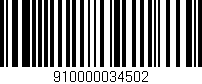 Código de barras (EAN, GTIN, SKU, ISBN): '910000034502'