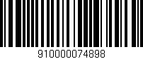 Código de barras (EAN, GTIN, SKU, ISBN): '910000074898'