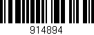 Código de barras (EAN, GTIN, SKU, ISBN): '914894'