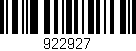 Código de barras (EAN, GTIN, SKU, ISBN): '922927'