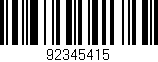 Código de barras (EAN, GTIN, SKU, ISBN): '92345415'