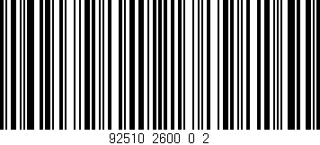 Código de barras (EAN, GTIN, SKU, ISBN): '92510_2600_0_2'
