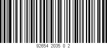 Código de barras (EAN, GTIN, SKU, ISBN): '92654_2035_0_2'