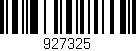 Código de barras (EAN, GTIN, SKU, ISBN): '927325'