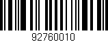 Código de barras (EAN, GTIN, SKU, ISBN): '92760010'