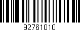 Código de barras (EAN, GTIN, SKU, ISBN): '92761010'
