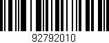Código de barras (EAN, GTIN, SKU, ISBN): '92792010'