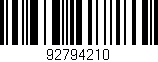 Código de barras (EAN, GTIN, SKU, ISBN): '92794210'