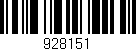 Código de barras (EAN, GTIN, SKU, ISBN): '928151'