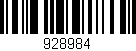 Código de barras (EAN, GTIN, SKU, ISBN): '928984'