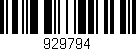 Código de barras (EAN, GTIN, SKU, ISBN): '929794'