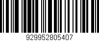 Código de barras (EAN, GTIN, SKU, ISBN): '929952805407'