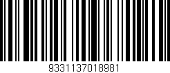 Código de barras (EAN, GTIN, SKU, ISBN): '9331137018981'